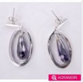 boucles d'oreilles en argent 0.925 et zirconium violet