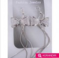 Boucles d'oreilles pendantes noeuds paillettes